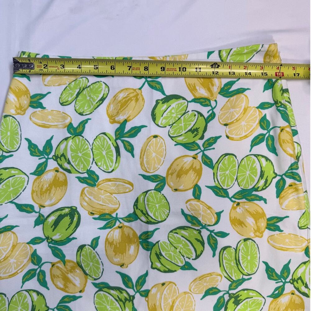 Talbots Lemon Lime Print A-Line Skirt Womens 6 NWT Cotton Stretch Summer Coastal - Picture 10 of 11